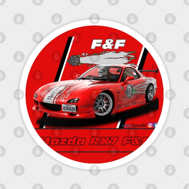 F&F Mazda RX7 Magnet by PjesusArt